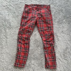 G-Star Elwood X25 Pharrell Williams Royal Tartan Plaid Pants 5622 3D Taper 31X30